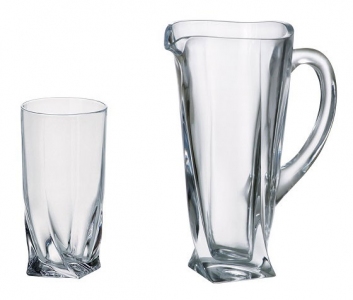 Набор стаканов и графин Bohemia Quadro 350 мл, 700 мл (7 предметов) - b99999-99A44