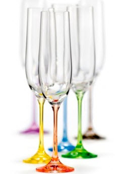 Набор бокалов для шампанского 190 мл 6 шт Bohemia Rainbow 40729/190S/D4641