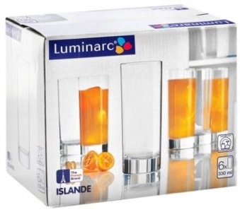 Набор стаканов высоких Luminarc Islande J0040 330мл-6шт